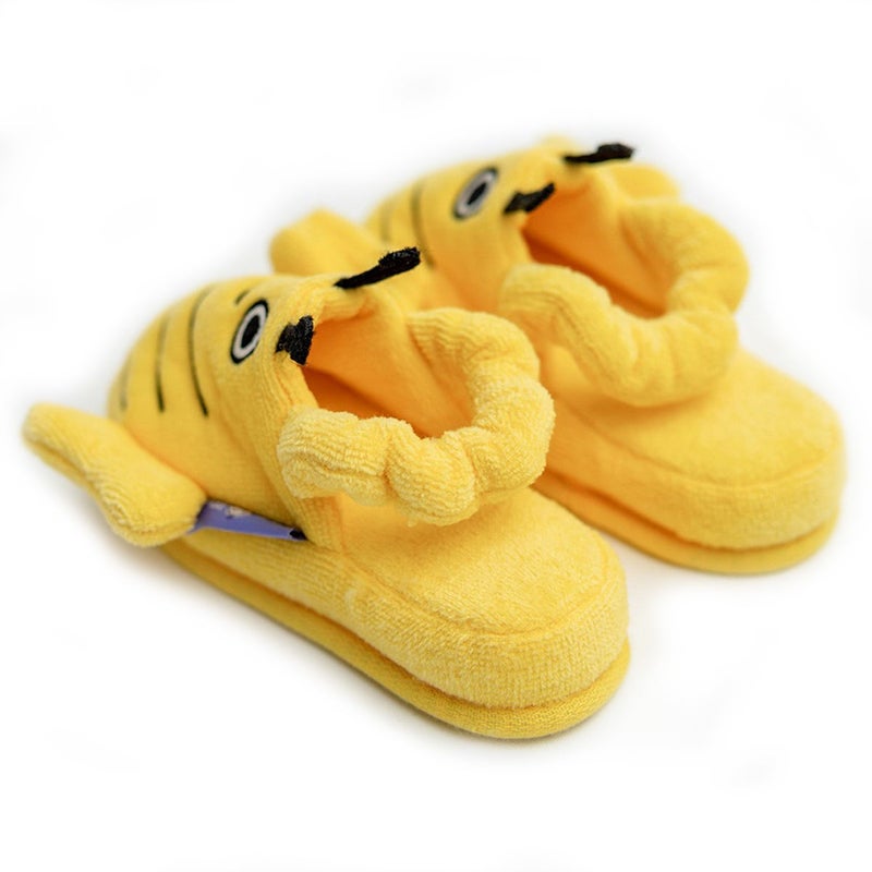 Milk & Moo Toddler Slippers, 18cm 100% Cotton, Kids Indoor Slippers, Non-Slip Soft Sole, Slip-On Lightweight, Breathable, Ideal for Home, Bath, Indoor Use, BuzzyBee Design, For Boys and Girls, 2-4 Years Old - Image 3